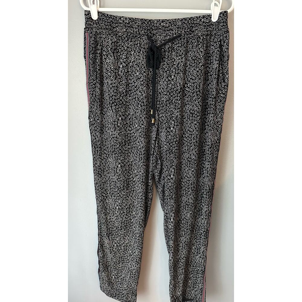Anthropologie Ett Twa Track-Striped Joggers pants Flower Printed Size Small